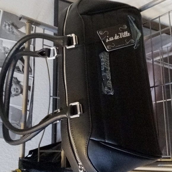 Brand New lux de ville supernova matte black tote nwt - Picture 2 of 4